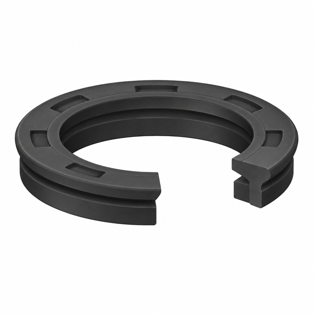 AI illustration: Pneumatic seals: shallow nitrile piston seal with an explanatory cutaway