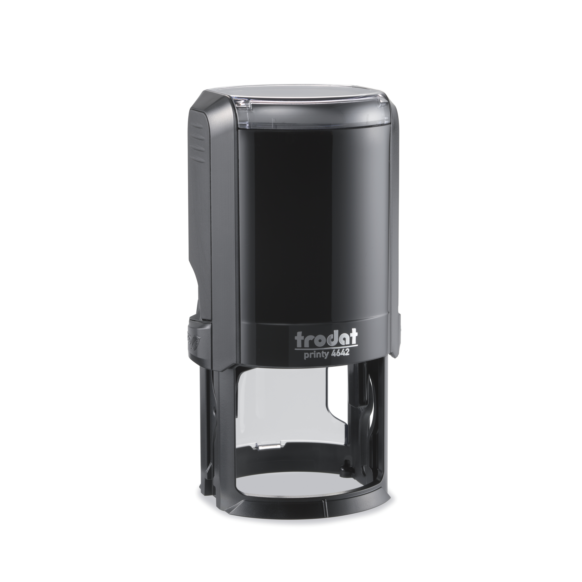 Trodat 4642 Texas notary stamp housing, upright with its cap on
